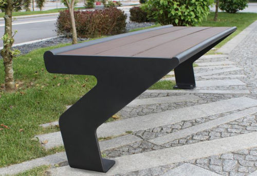 Banc public contemporain - PATA - Activia Mobilier Urbain - en acier / en composite / avec dossier