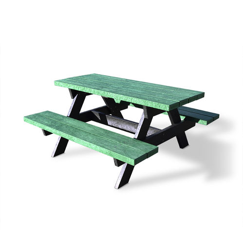 Ensemble table et bancs contemporain - CANNELLE - Activia Mobilier Urbain - en plastique recyclé / d'extérieur / pour espace public