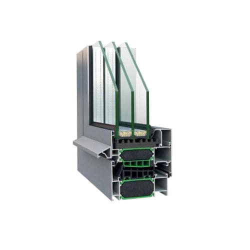 Profilé pour fenêtre en aluminium - W4900 - ALUMINCO - à isolation thermique / pour maison passive