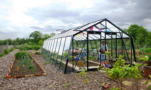 Serre de jardinage - S3 - ACD - monochapelle / structure en aluminium / en verre