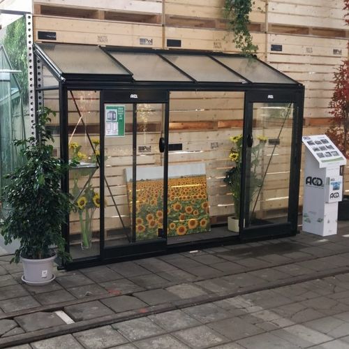 Serre de jardinage - MICCOLO M04 - ACD - monochapelle / en verre / à ventilation latérale