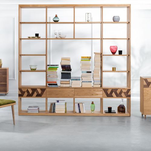 Étagère contemporaine - GEO - Ziemann Home Design - en noyer américain / en chêne naturel