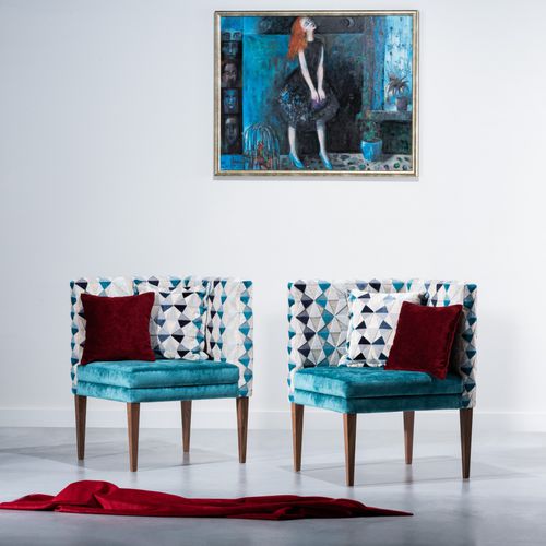 Fauteuil contemporain - GEMINI - Ziemann Home Design - en tissu / en noyer américain / d'angle