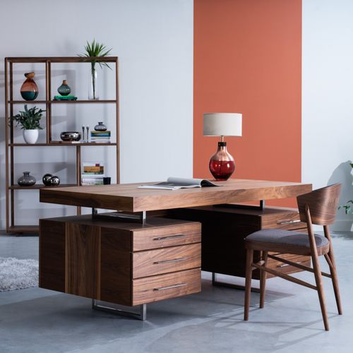 Bureau contemporain - BUGSY - Ziemann Home Design - en bois / en métal / avec rangement