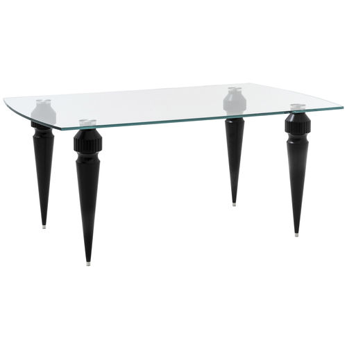 Table contemporaine - ACUS - Ziemann Home Design - en verre trempé / avec piètement en métal / avec piètement en bois