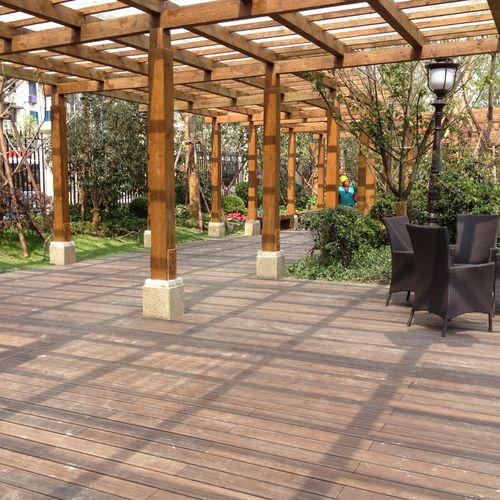 Pergola autoportée - EL - dasso - en bois de feuillus / à lames orientables / couverture en bois
