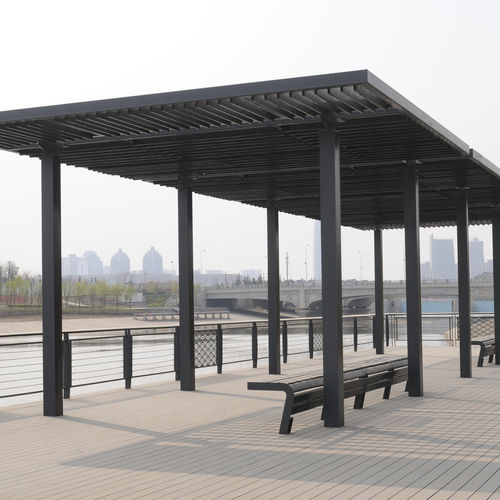 Pergola autoportée - XL - dasso - en bois de feuillus / à lames orientables / couverture en bois