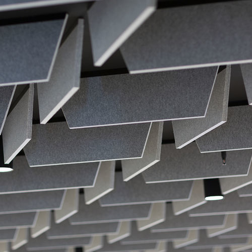 Baffle acoustique en PET - FRONTIER™ - AUTEX ACOUSTICS - suspendu / rectangulaire / décoratif