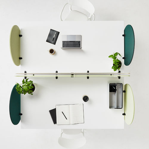 Séparateur de bureau sur bureau - VICINITY™ - AUTEX ACOUSTICS - en PET / insonorisé / gris