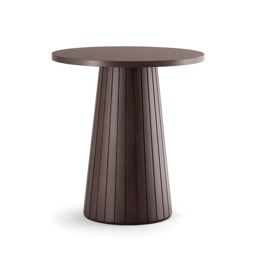 Table contemporaine - CORDOBA 082 H75 T - TIROLO SRL - bois / avec piètement en bois / ronde