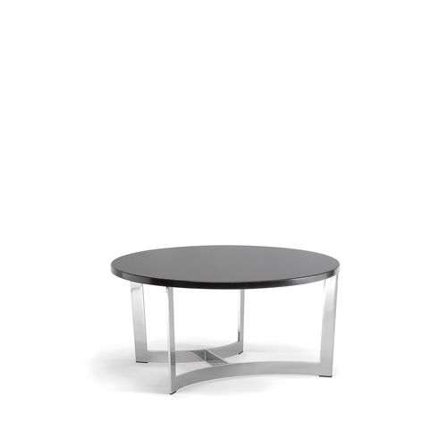 Table basse contemporaine - HUGO 088 H30 C - TIROLO SRL - en bois massif / en marbre / avec piètement en métal chromé