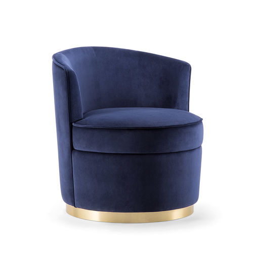 Fauteuil contemporain - LILIAN 072 PG - TIROLO SRL - en tissu / bleu / pivotant