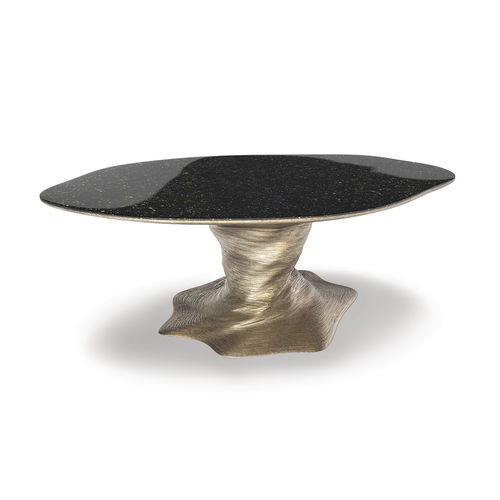 Table contemporaine - GOLDEN WIND - Thomas Mucha - en granite / avec piètement en bois