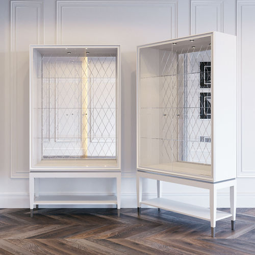 Vitrine contemporaine - SILVER LINE - ITALIANELEMENTS - en verre / en frêne / en acier inox