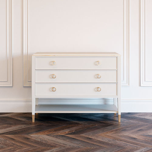 Commode contemporaine - SILVER LINE - ITALIANELEMENTS - en frêne / 3 tiroirs / blanche