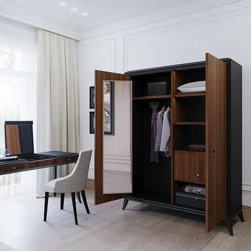 Armoire contemporaine - ITALIANELEMENTS - en noyer / à portes battantes / sur mesure
