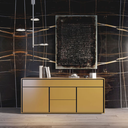 Buffet contemporain - MODE BASE 3 - ITALIANELEMENTS - en MDF laqué / jaune