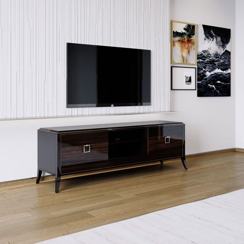 Meuble TV classique - RELIEF - ITALIANELEMENTS - avec support pour lecteur DVD / en MDF laqué / en eucalyptus