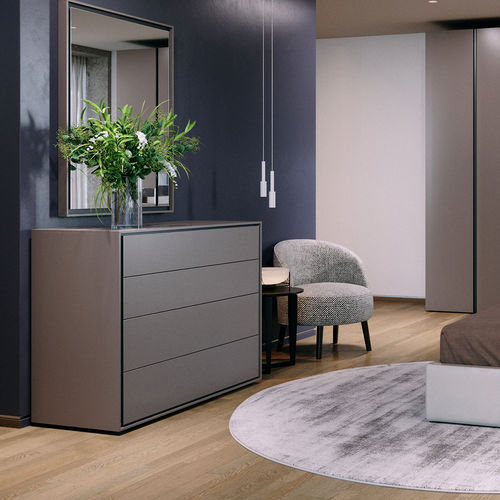 Commode contemporaine - MODE 120 - ITALIANELEMENTS - en MDF laqué / en mélaminé / 4 tiroirs