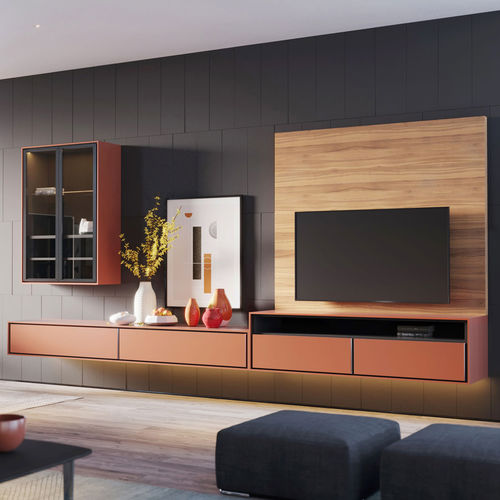 Ensemble TV mural contemporain - MODE COMPOSITION 02 - ITALIANELEMENTS - en MDF laqué / en mélaminé / modulable