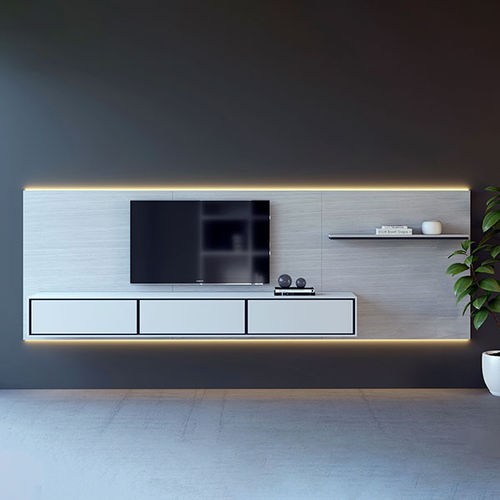 Ensemble TV mural contemporain - MODE MDC15 - ITALIANELEMENTS - en MDF laqué / modulable / avec éclairage intégré