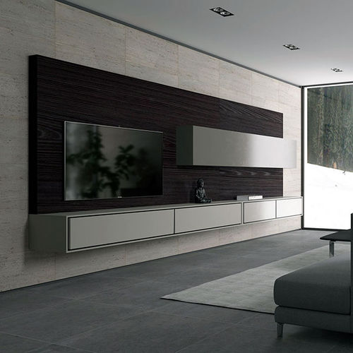 Ensemble TV mural contemporain - MODE MDC20 - ITALIANELEMENTS - en chêne / en MDF laqué / modulable
