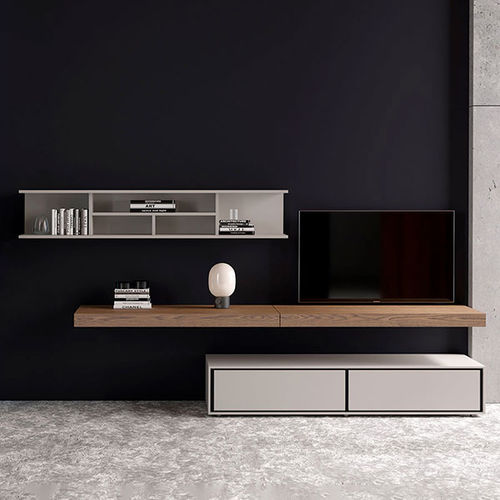 Ensemble TV mural contemporain - MODE MDC29 - ITALIANELEMENTS - en chêne / en MDF laqué / modulable