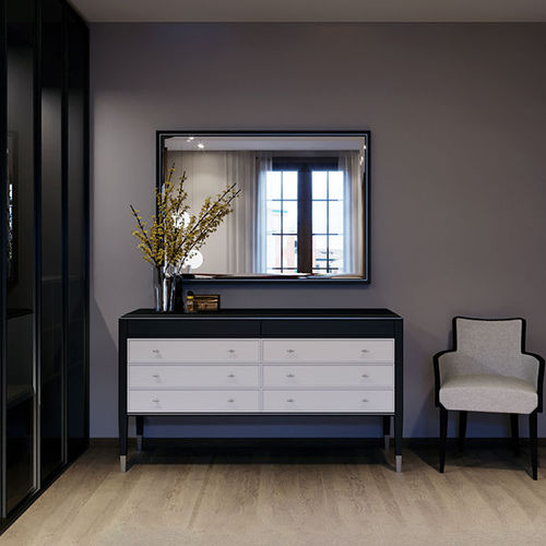 Commode Néo-classique - SILVER LINE - ITALIANELEMENTS - en bois laqué / en frêne / en acier inoxydable