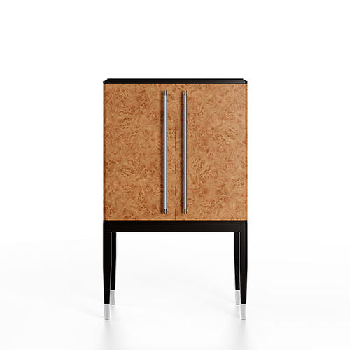 Meuble bar contemporain - G.BAR RADICA CASTAGNO - ITALIANELEMENTS - en bois laqué / en placage de bois / avec porte battante