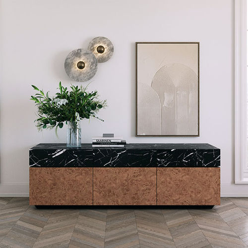 Buffet contemporain - RADICA CASTAGNO 3 - ITALIANELEMENTS - en bois / en marbre / avec tiroirs