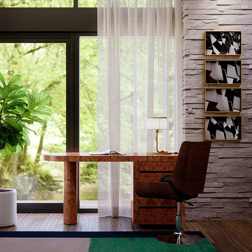 Bureau sur pied - RADICA CASTAGNO - ITALIANELEMENTS - contemporain / en bois / droit