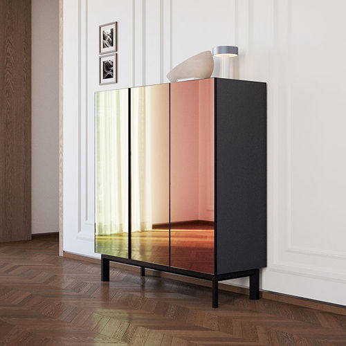 Buffet haut - FULVIA - ITALIANELEMENTS - contemporain / en placage de bois / en métal
