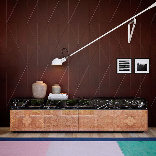 Buffet contemporain - RADICA CASTAGNO 4 - ITALIANELEMENTS - en châtaignier / en marbre / avec tiroirs