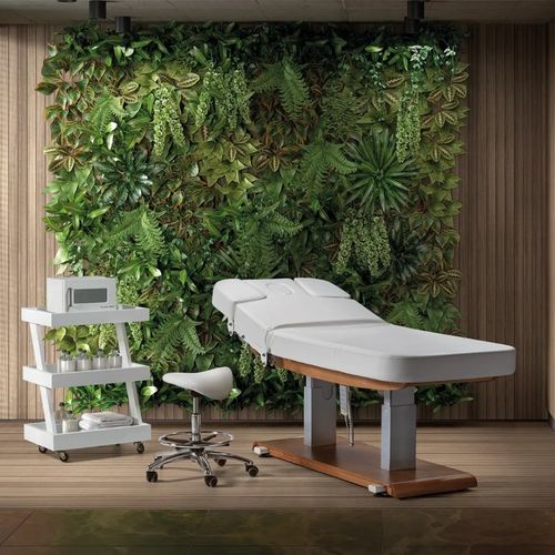 Table de massage électrique - Tejas - Esthetica Spa and Salon Resources Private Limited - en bois massif / en tissu enduit PVC / en mousse