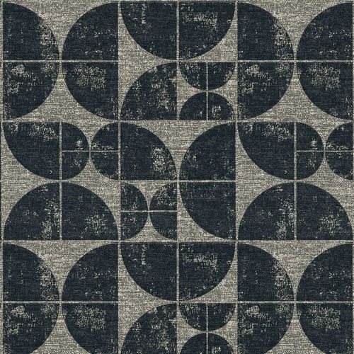 Papier peint contemporain - ACTON - IAN MANKIN - à motif géométrique / aspect tissu / gris
