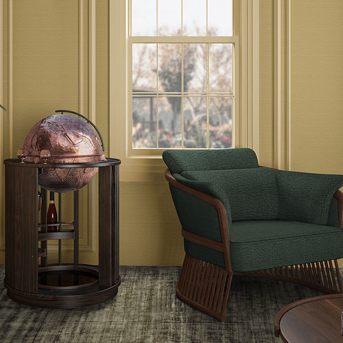 Meuble bar contemporain - Martin - WOOD TAILORS CLUB - en noyer / en cuivre / sur mesure