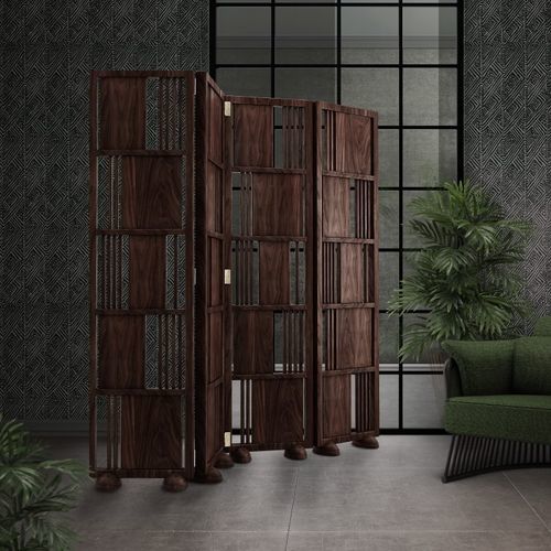 Paravent contemporain - Wordsworth - WOOD TAILORS CLUB - en noyer / sur mesure / pliable