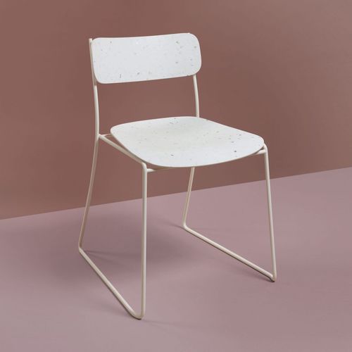 Chaise contemporaine - SEN 93,7 - NOMA Editions - d'intérieur / en plastique recyclé / avec piètement en acier laqué