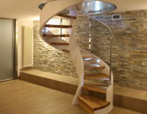 Escalier hélicoïdal - U-CSA - Unica living design Poland - à marches en bois / en béton / contemporain