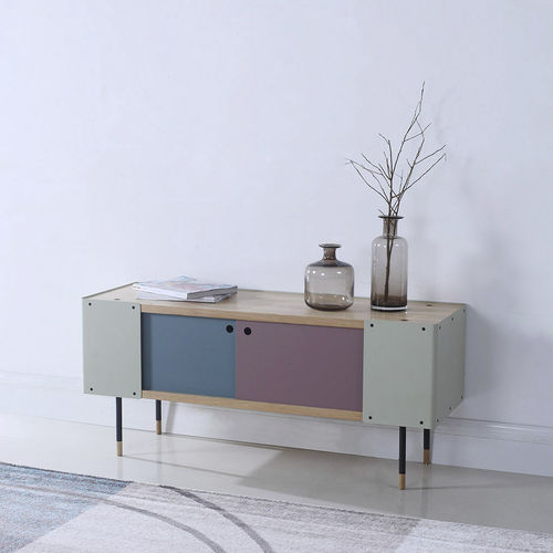 Buffet contemporain - GABRIEL - camino - en chêne / en métal / multicolore