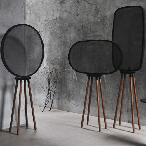 Lampe sur pied - INTERLACED - camino - en maille métallique / en hêtre / contemporaine