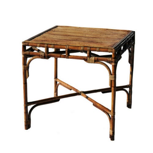 Table contemporaine - RATTAN SIDE TABLE AND TABLE - Defleure Home Collection - en rotin / avec piètement en rotin / rectangulaire