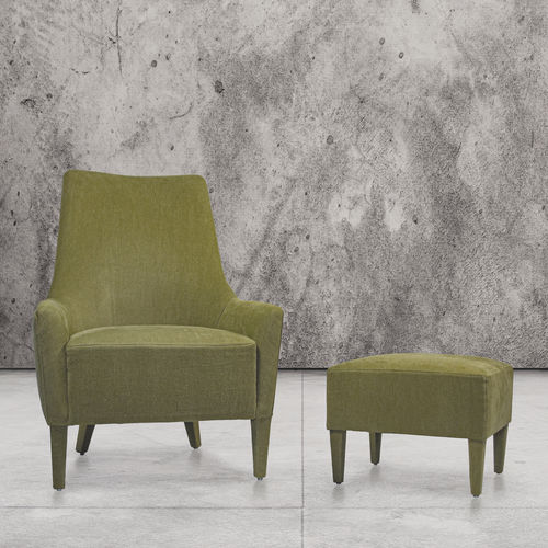 Fauteuil classique - LOUISE ONE SEAT AND FOOTREST - Defleure Home Collection - en cuir / en tissu / avec repose-pieds