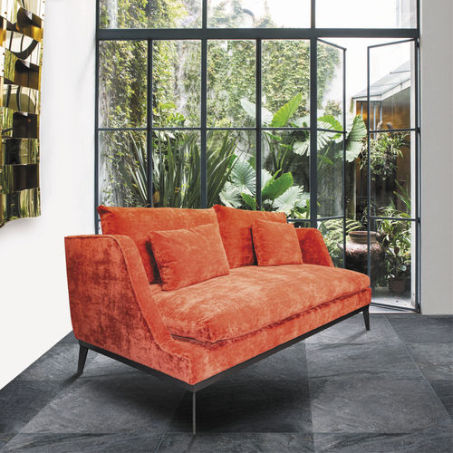 Canapé contemporain - FLORENCE - Defleure Home Collection - en tissu / en cuir / avec coussin amovible