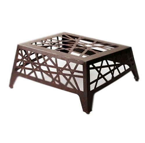 Pouf contemporain - MIKADO - Trackdesign - en acier COR-TEN® / rectangulaire / avec coussin amovible
