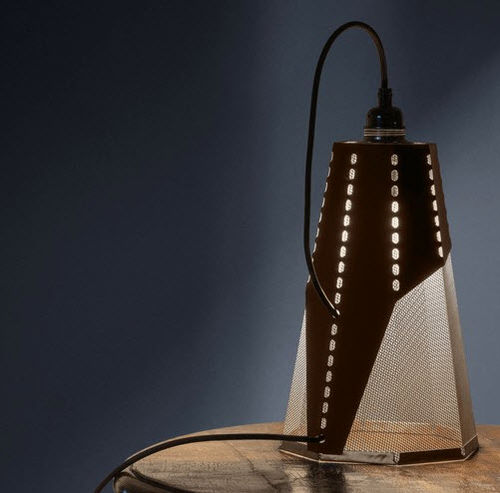 Lampe de chevet - FRAC - Trackdesign - en acier inoxydable / en acier COR-TEN® / contemporaine