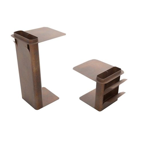 Table d'appoint contemporaine - DAD - Trackdesign - en acier COR-TEN® / avec piètement en acier / rectangulaire