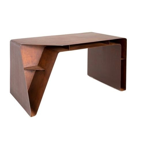 Bureau sur pied - TAPE - Trackdesign - contemporain / en acier COR-TEN® / droit