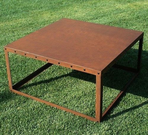 Table basse design minimaliste - CUBE - Trackdesign - en acier COR-TEN® / avec piètement en acier / carrée