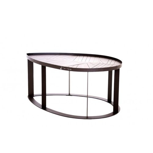 Table basse contemporaine - LILA - Trackdesign - en acier COR-TEN® / avec piètement en acier / ovale